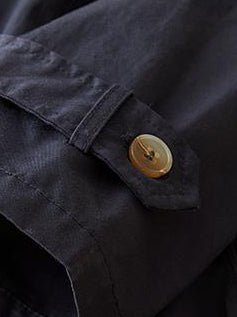 Natural Fabric Double-breasted Minimalist Style Coat With Pockets in One-size