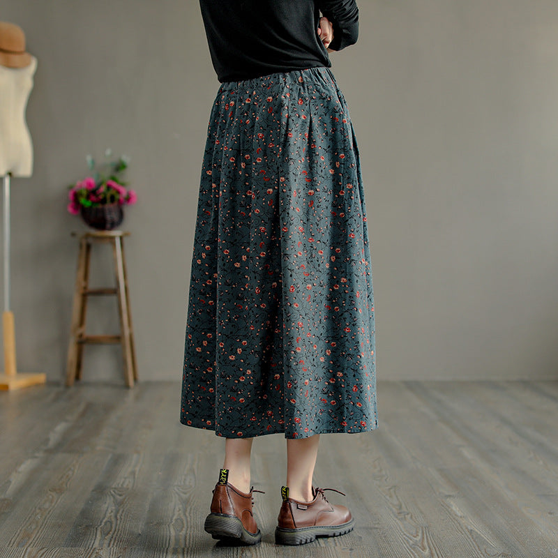 Retro Literary Mid-length Skirt