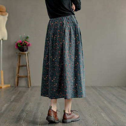 Retro Literary Mid-length Skirt