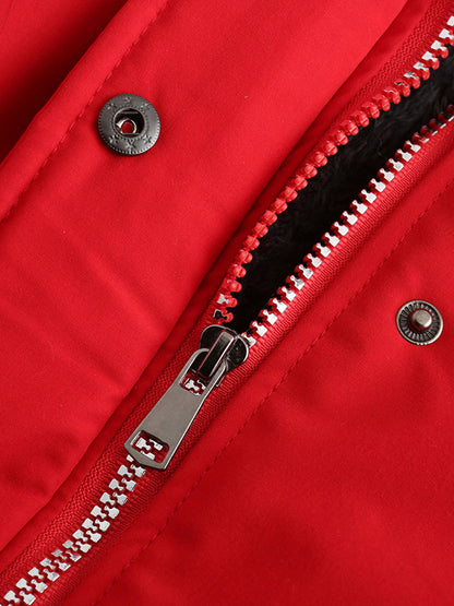 Parka Coat Street Daily Plush Winter Coat Color Oversized Fur Warm Coat