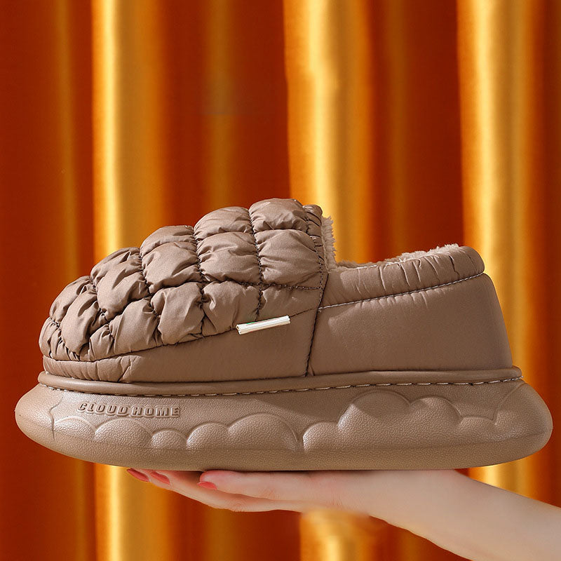 Winter Grid Household Warm Cotton Shoes
