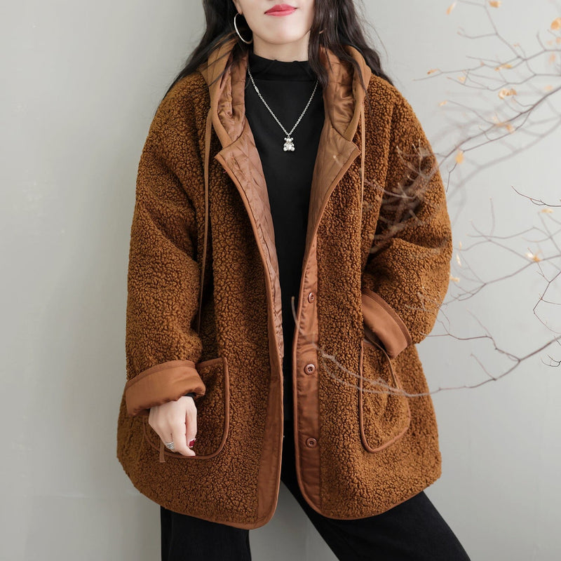 Winter Fleece Patchwork Retro Coat
