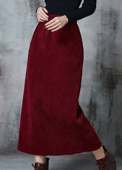 Mulberry Side Open Corduroy Wraped Skirt Spring