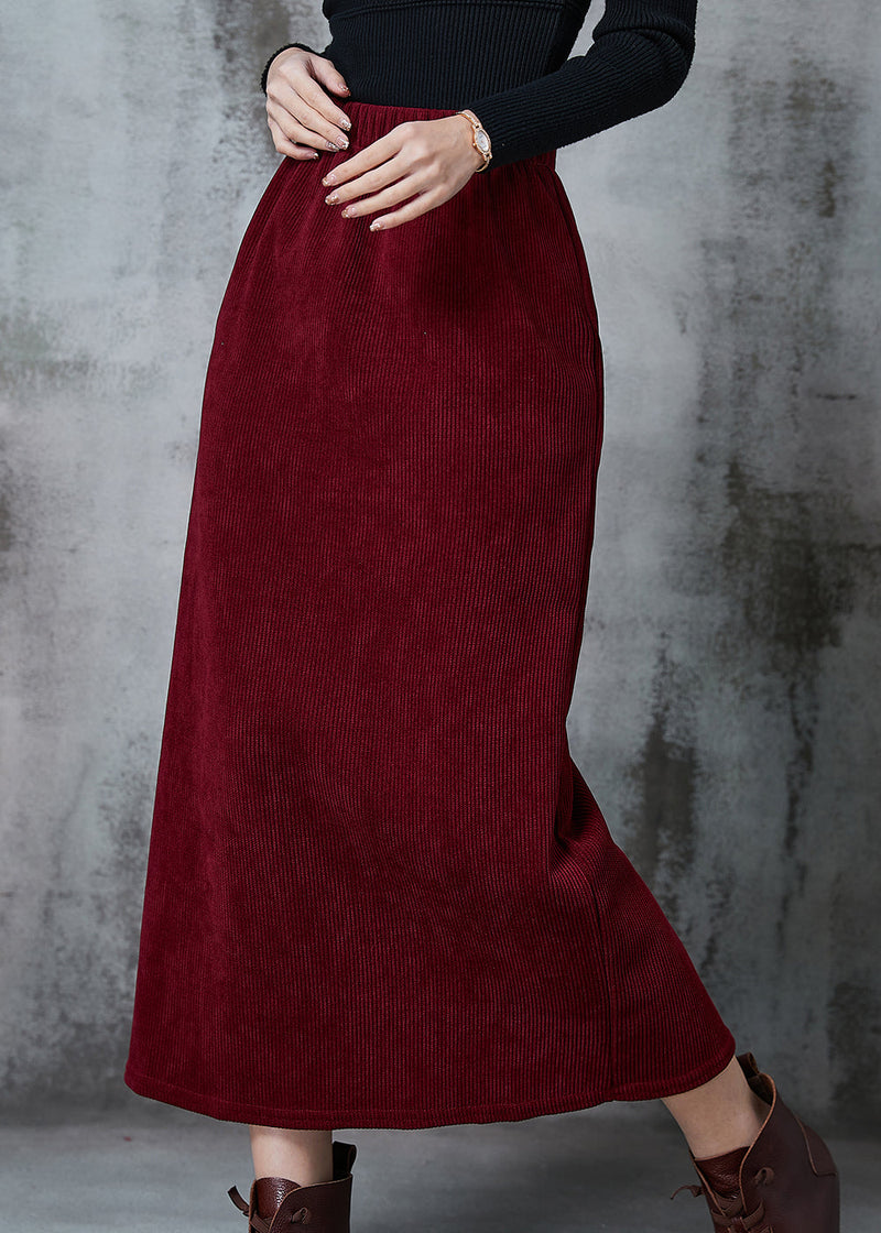 Mulberry Side Open Corduroy Wraped Skirt Spring