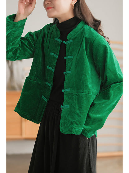 - Corduroy Breasted Pocket Coat