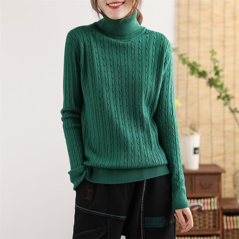 Winter Turtleneck Color Knitted Sweater