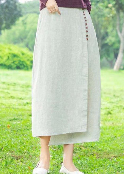 White Skirt, Loose High Waist A-line Skirt