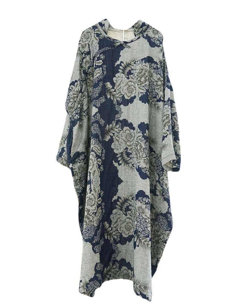 Print Cotton Linen Loose Dress