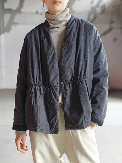 National Style Buckle Padded Coat