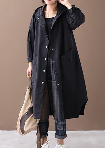 Black Box Coat Inspiration Hooded Large Pockets Outwears
