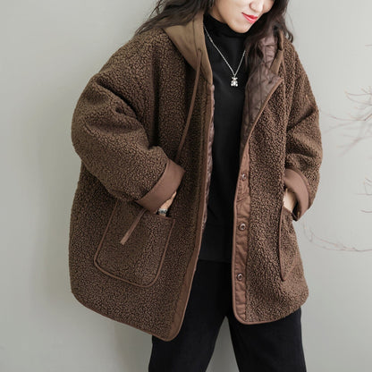 Winter Fleece Patchwork Retro Coat