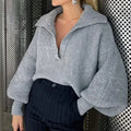 Ariana® | Stylish women's winter sweater with a modern lapel collar