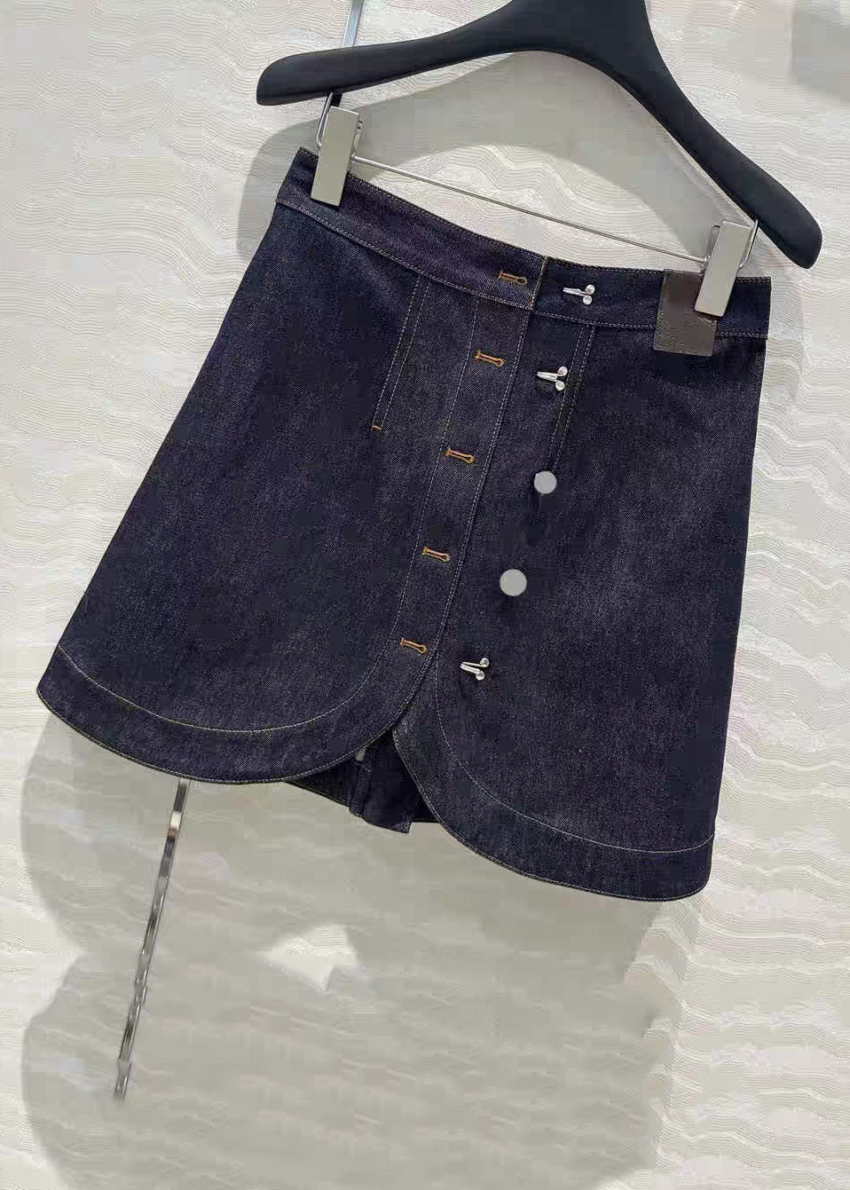 Blue Turtleneck Asymmetrical Patchwork Denim Coats and Skirts Two Pieces Set Spring