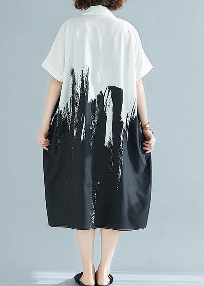 Modern Lapel Cotton Clothes for Work Outfits White Dress