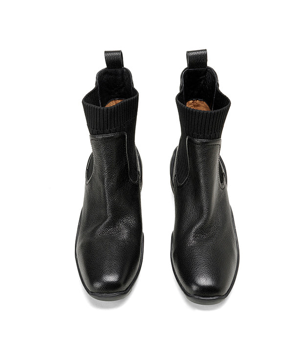 Splicing Comfy Boots Brown Sheepskin