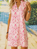 Casual Printed V-Neck Sleeveless Dress