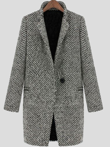 Coats Houndstooth Slim Fit Wool Coat