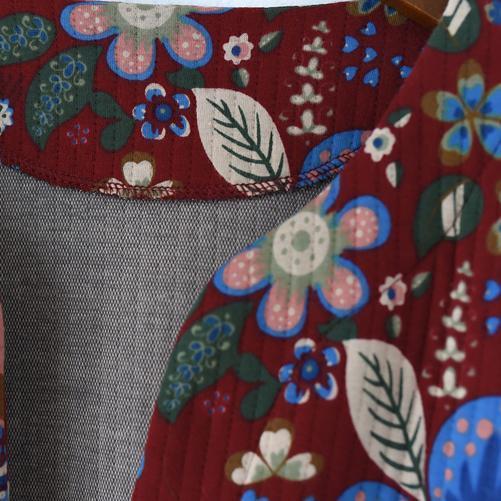 Red Cotton Coats Maxi Coat Long Coats