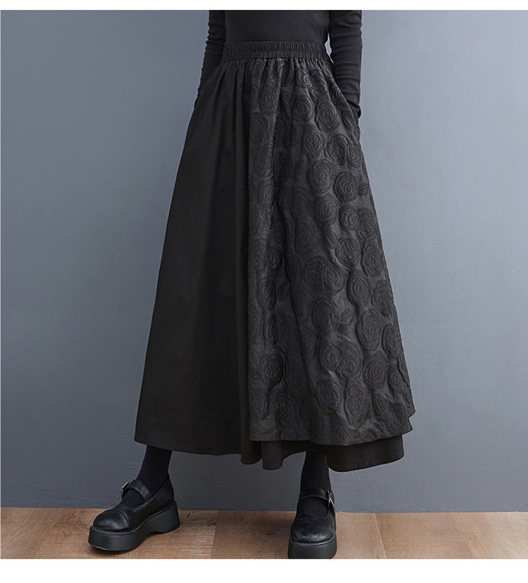 Loose Stitching Design Skirt