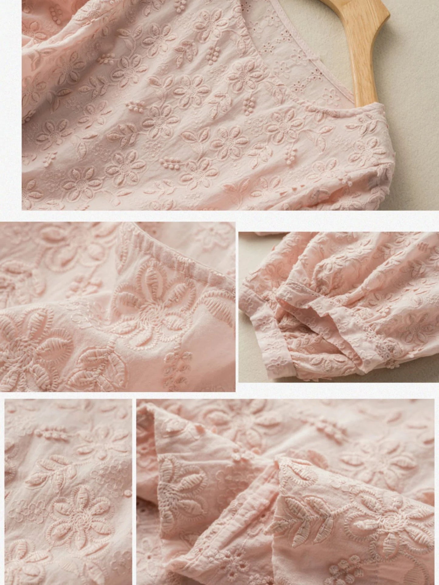 Embroidered Round Neck Half Sleeve Linen Tee Top
