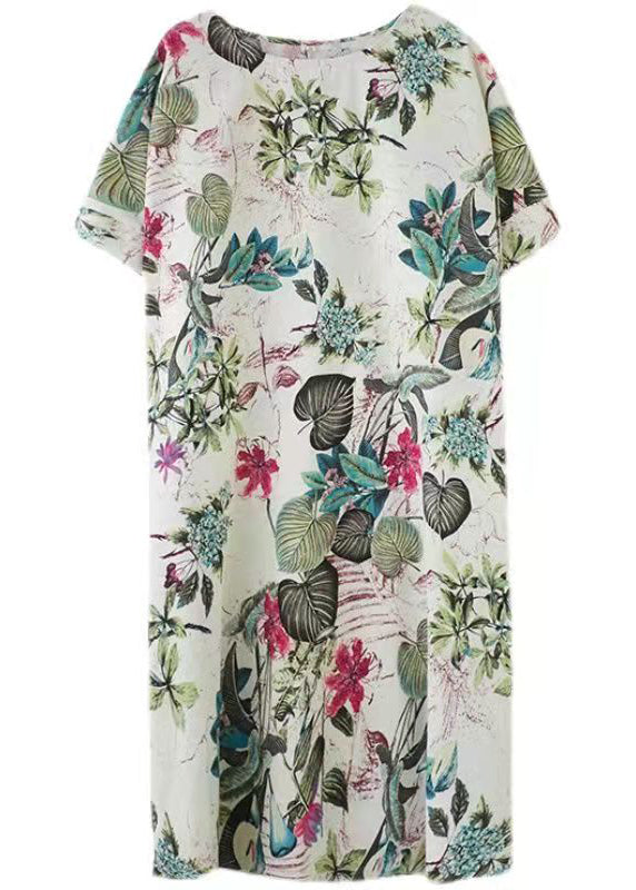 Cotton Dresses Clothing Shirt Dress Big Pockets Short Sleeve Cotton Clothing Dress