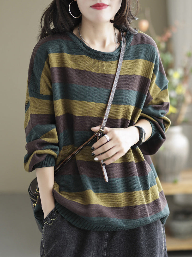 Striped Commuter Loose Sweater