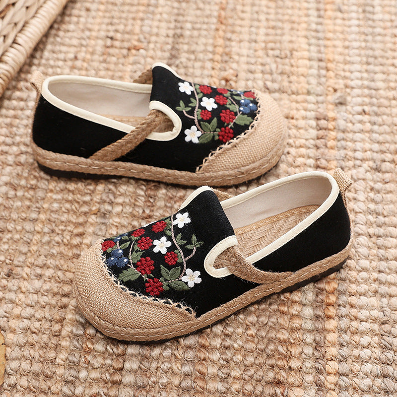 Retro Embroidery Linen Shoes
