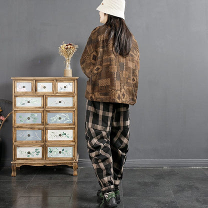 Winter Retro Cotton Linen Quilted Coat