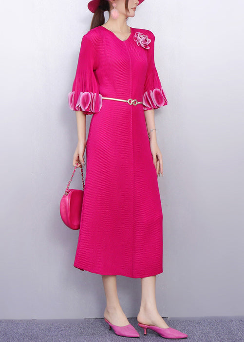 Romance Rose Dress Accent Flutter Sleeves
