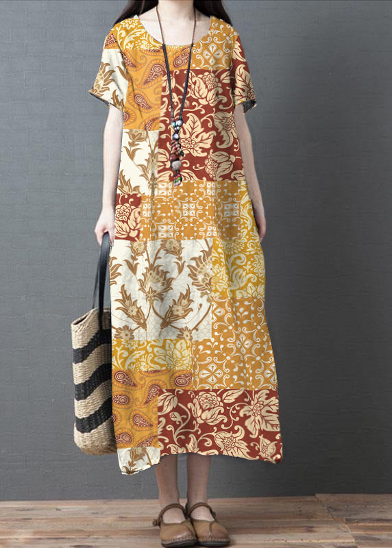 Loose Black O-neck Patchwork Pockets Summer Holiday Dress Short Sleeve