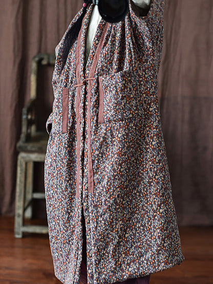 Winter Warm Pocket Print Coat