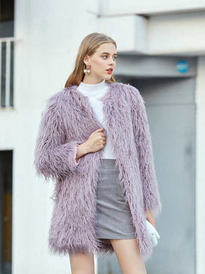 Faux Fur Long Coat Winter Coat
