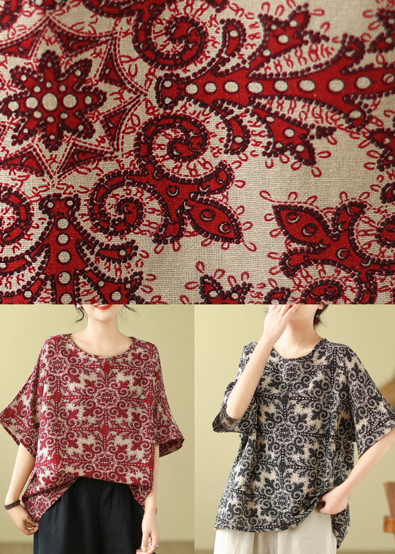 Black O-neck Patchwork Top Short Sleeve