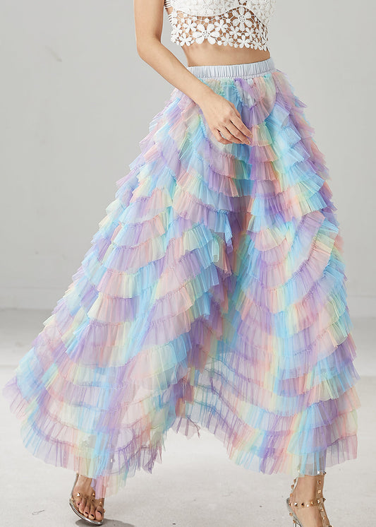 Rainbow Exra Large Hem Tulle Skirts Summer