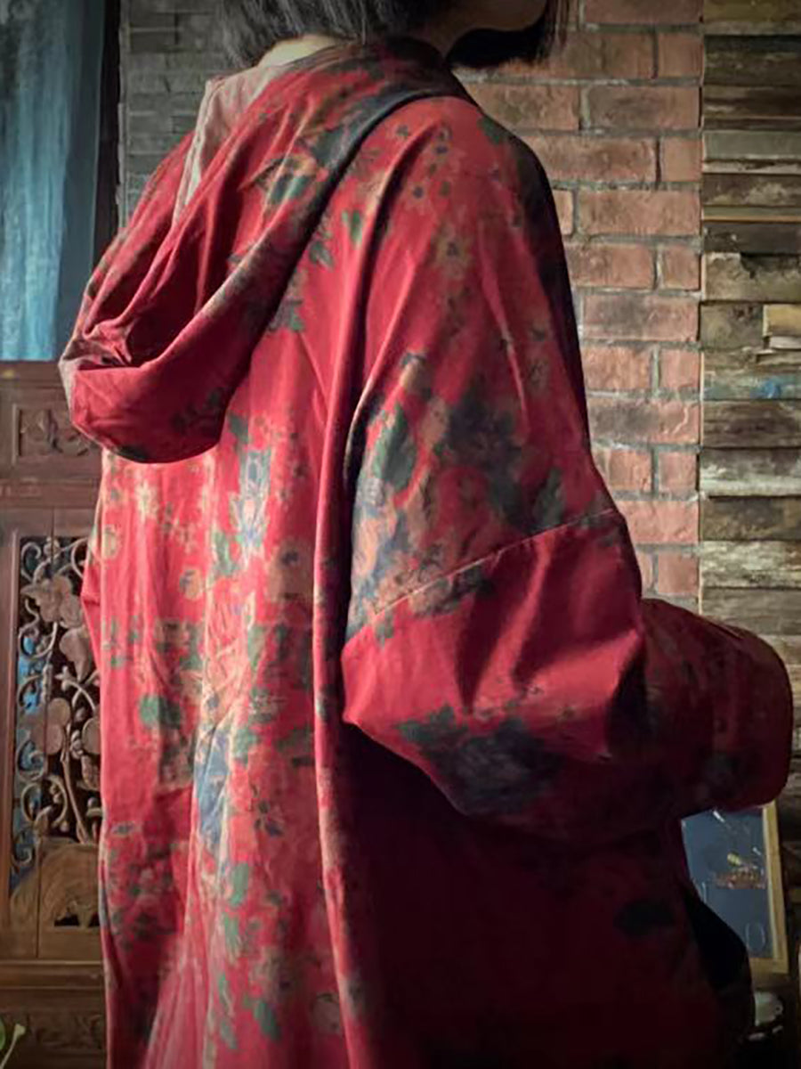 Print Cotton Hooded T-shirt