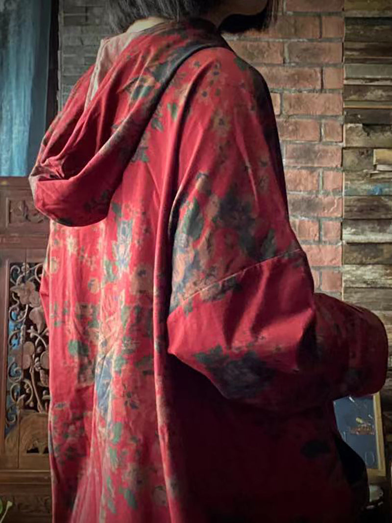 Print Cotton Hooded T-shirt