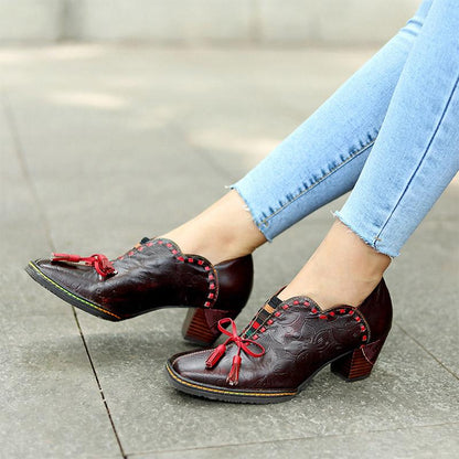 Leather Bowknot Shoes