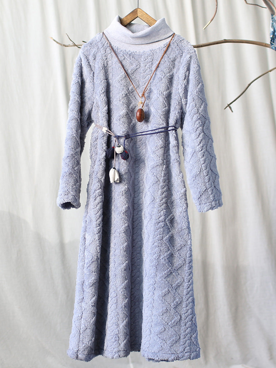 Winter Artsy Spliced Warm Loose Dress