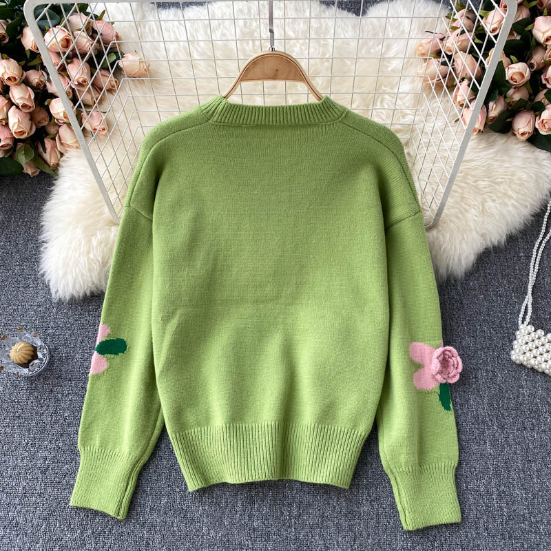 Flowers Long Sleeve Sweater 006