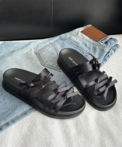 New Versatile Silver Bow Platform Slide Sandals