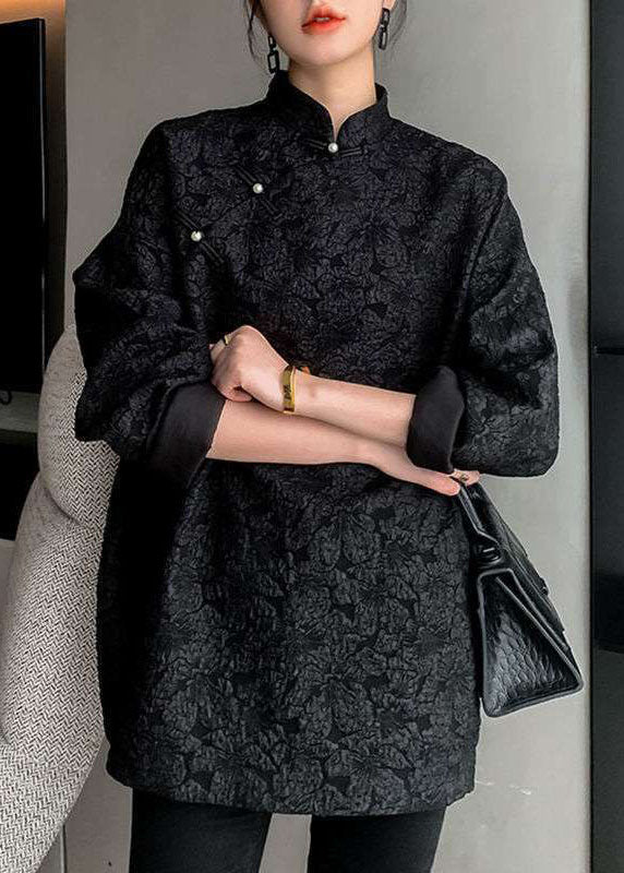 Fine Black Print Coats Spring