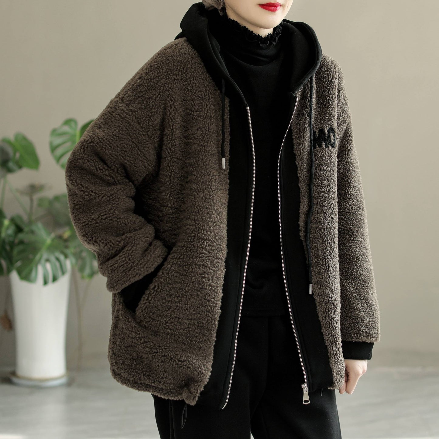 Winter Berber Fleece Patchwork Coat
