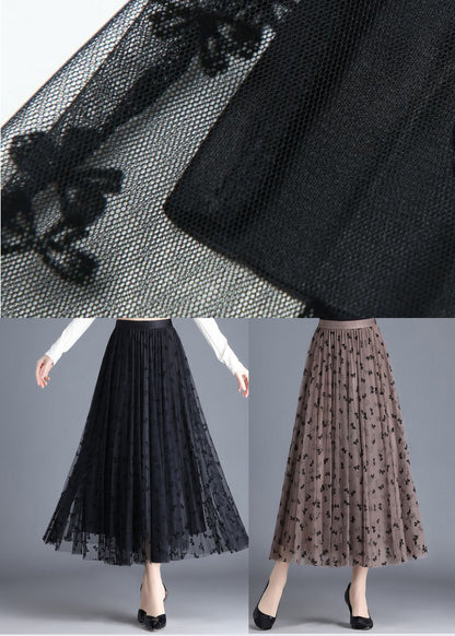 Black Butterfly Tulle a Line Skirts Wear on Both Sides Spring