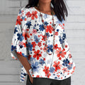 Women's Vintage Independence Day Art Print T-shirt elevenforest
