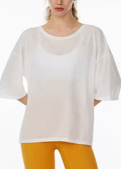 Art White O-neck Summer Yoga Tank Tops