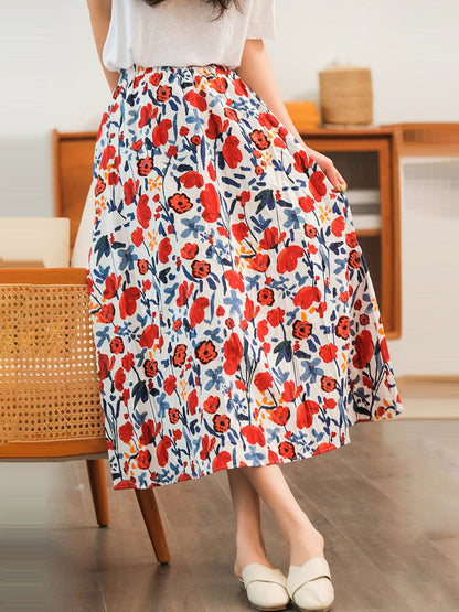 Elastic Waist Cotton Skirt