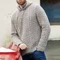 Men'S Vintage Knitted Jacquard Hooded Sweater elevenforest