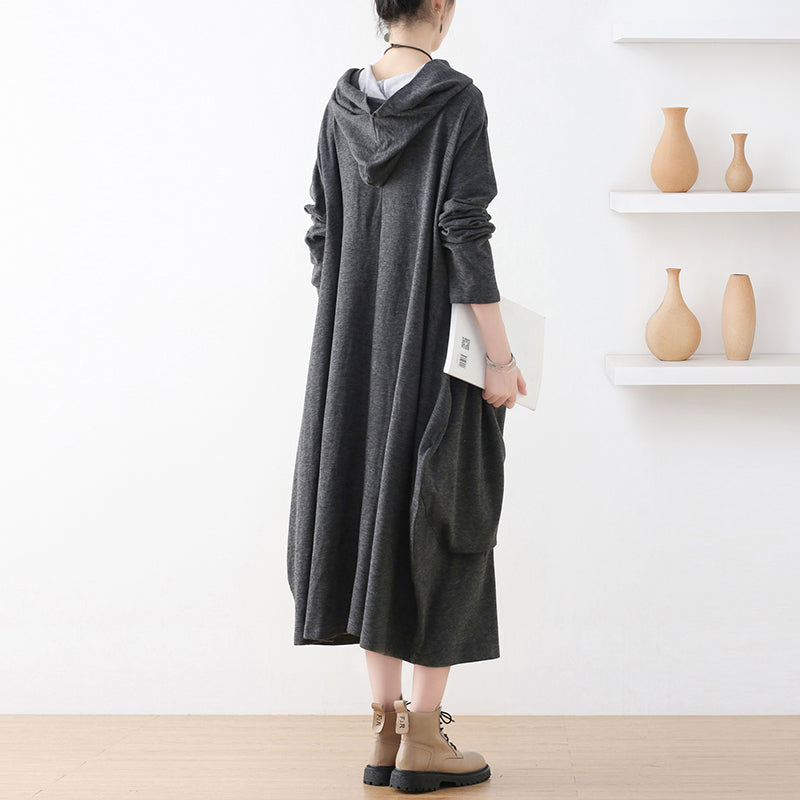Autumn Loose Irregular Cotton Knitted Dress