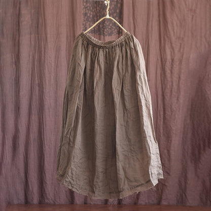 Loose Linen Rough Hem Skirt