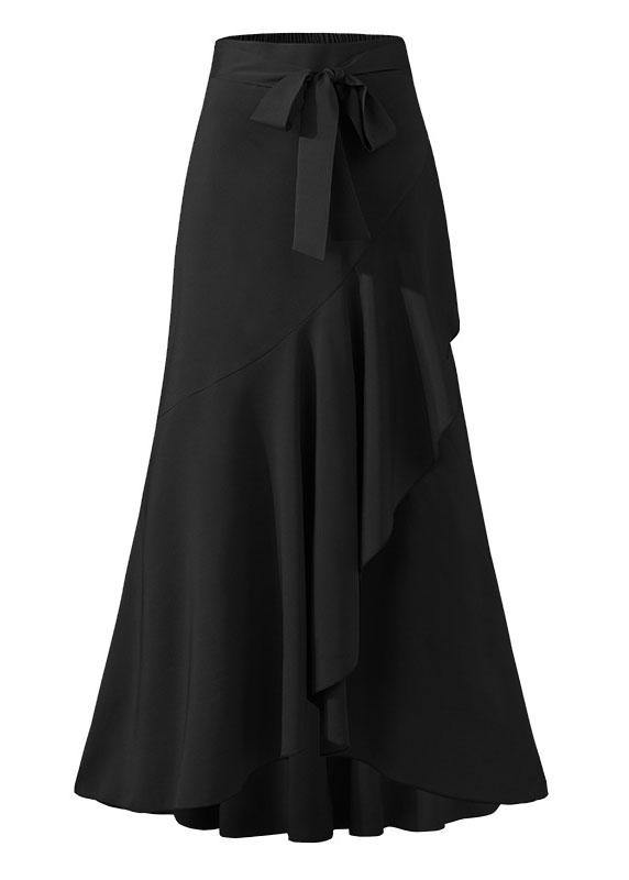 Purple Color High Waist Ruffle High Low Hem Swing Maxi Skirts for